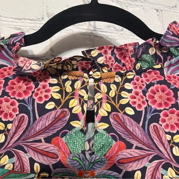 J. Crew Puff-sleeve Top in Liberty Elm House Floral Woman’s Size XL 100% Cotton - Picture 8 of 11